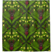 Varens en halskevers, groene bladeren douchegordijn (Voorkant)