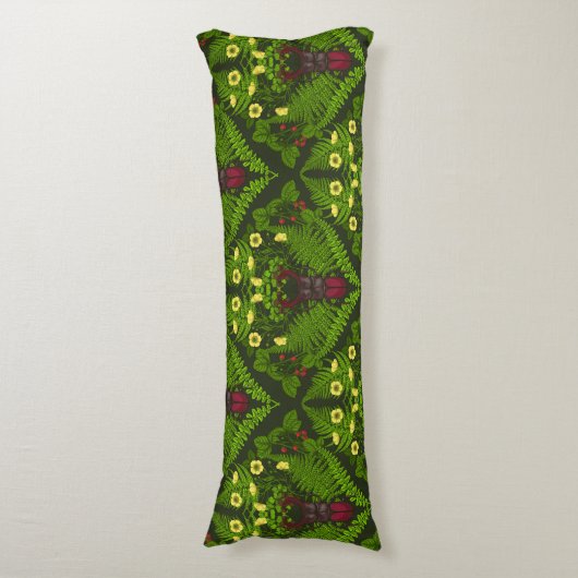 Varens en halskevers, groene bladeren lichaamskussen (Voorkant Verticaal)