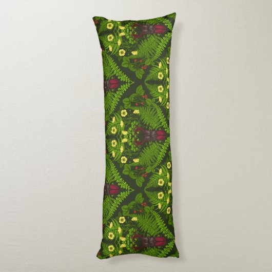 Varens en halskevers, groene bladeren lichaamskussen (Achterkant (Verticaal))