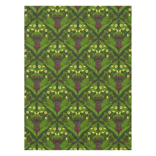 Varens en halskevers, groene bladeren tafelkleed (Voorkant)