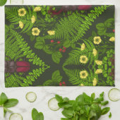 Varens en halskevers, groene bladeren theedoek (Gevouwen)