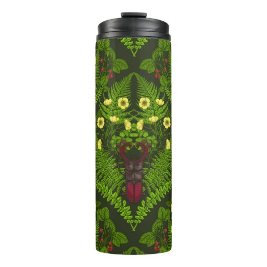 Varens en halskevers, groene bladeren thermosbeker (Voorkant)