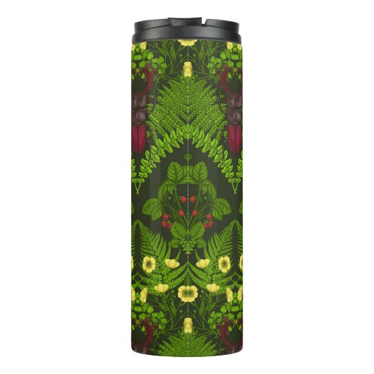 Varens en halskevers, groene bladeren thermosbeker (Achterkant)