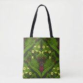 Varens en halskevers, groene bladeren tote bag (Voorkant)