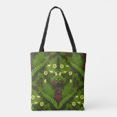 Varens en halskevers, groene bladeren tote bag (Achterkant)