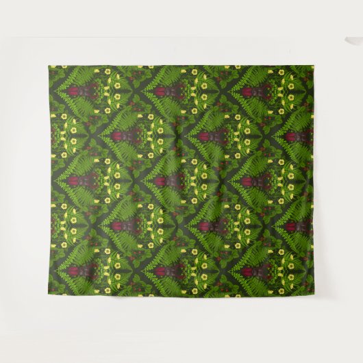 Varens en halskevers, groene bladeren wandkleed (Voorkant (horizontaal))