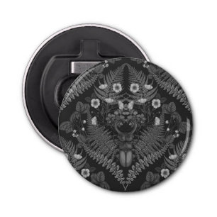 Varens en halskevers, in zwart-wit button flesopener