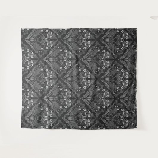 Varens en halskevers, in zwart-wit wandkleed (Voorkant (horizontaal))