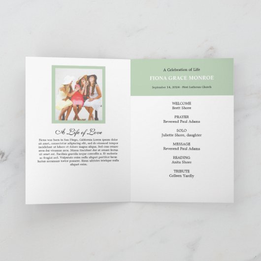 Varens Foto Memorial Gevouwen Programma (Binnen)