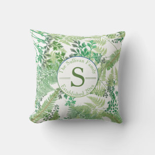  varens   Groen Familie Monogram Buitenkussen