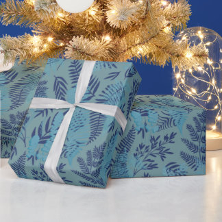 Varens in blauw en turquoise inpakpapier