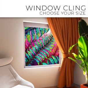 Varens op Roze Glas in lood kunst Raamsticker