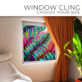 Varens op Roze Glas in lood kunst Raamsticker