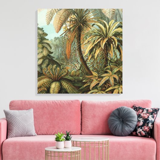 Varens Palmboom Antiek Botanische Varens Kunst Canvas Afdruk (Insitu (Woonkamer))