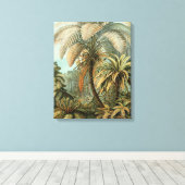 Varens Palmboom Antiek Botanische Varens Kunst Canvas Afdruk (Insitu (Houten vloer))