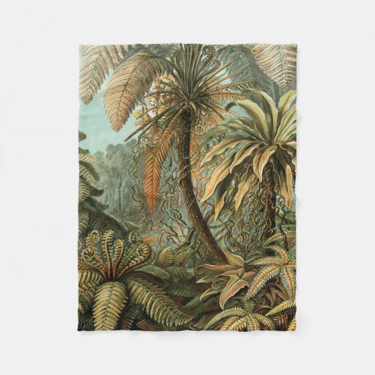Varens Palmboom Antiek Botanische Varens Kunst Fleece Deken (Voorkant)
