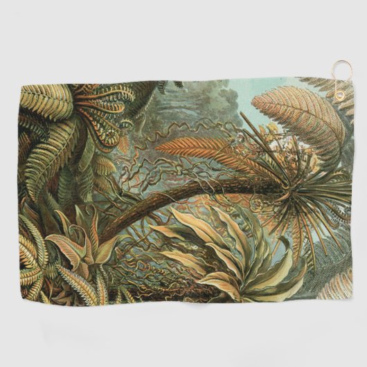 Varens Palmboom Antiek Botanische Varens Kunst Golfhanddoek (Horizontaal)