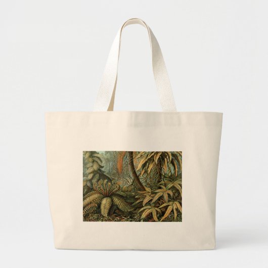 Varens Palmboom Antiek Botanische Varens Kunst Grote Tote Bag (Voorkant)