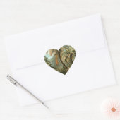 Varens Palmboom Antiek Botanische Varens Kunst Hart Sticker (Envelop)