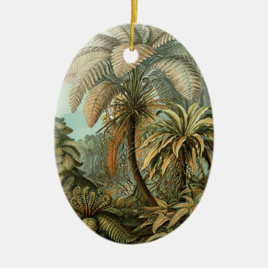 Varens Palmboom Antiek Botanische Varens Kunst Keramisch Ornament (Voorkant)