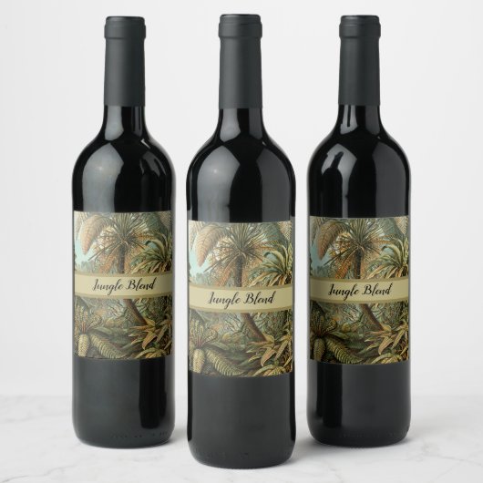 Varens Palmboom Antiek Botanische Varens Kunst Wijn Etiket (Flessen)