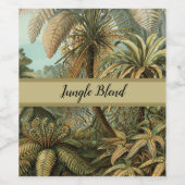 Varens Palmboom Antiek Botanische Varens Kunst Wijn Etiket (Enkel label)