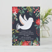 Varewell naar 2020 White Dove Floral kerstKaart (Staand voorkant)