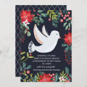 Varewell naar 2020 White Dove Floral kerstKaart (Voorkant / Achterkant)