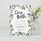 Varewell-party-uitnodiging Lemon-boombladeren Kaart (Staand voorkant)