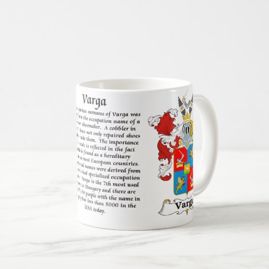 Varga Family Hungarian Coat of Arm mok (Voorkant rechts)