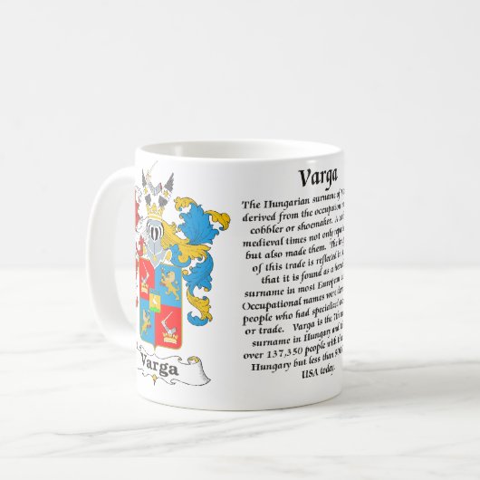 Varga Family Hungarian Coat of Arm mok (Voorkant links)