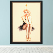 Varga Meisje Hoesje Kunst door Alberto Vargas Canvas Afdruk (Insitu (Houten vloer))