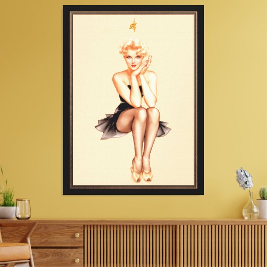 Varga Meisje Hoesje Kunst door Alberto Vargas Canvas Afdruk (Insitu (Woonkamer))