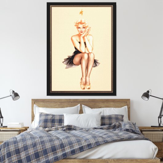Varga Meisje Hoesje Kunst door Alberto Vargas Canvas Afdruk (Insitu (Slaapkamer))
