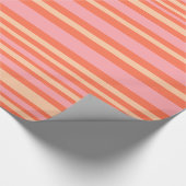 Variabele band retro modern patroonroze Oranje Cadeaupapier (Hoek)