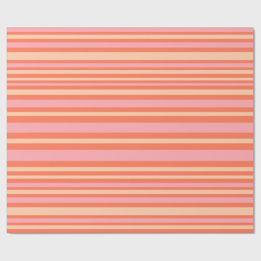Variabele band retro modern patroonroze Oranje Cadeaupapier (Vlak)