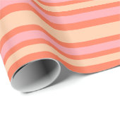Variabele band retro modern patroonroze Oranje Cadeaupapier (Rol Hoek)
