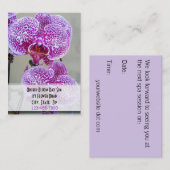 Variabele Paarse orchidee-fotokaart Afsprakenkaartje (Voorkant / Achterkant)