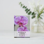Variabele Paarse orchidee-fotokaart Afsprakenkaartje (Staand voorkant)