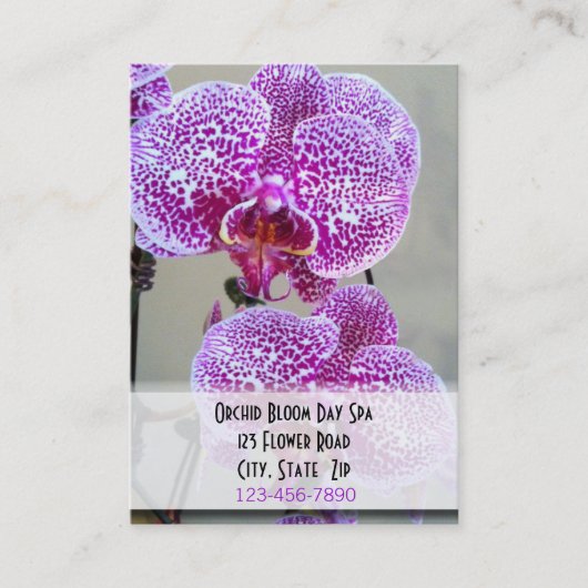 Variabele Paarse orchidee-fotokaart Afsprakenkaartje (Voorkant)