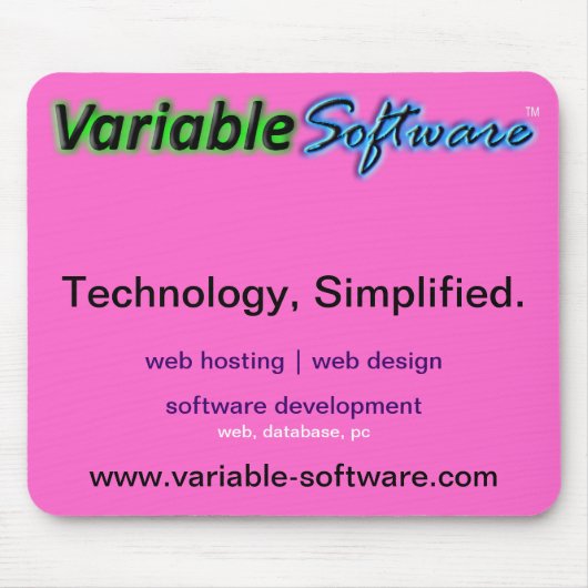 Variabele software Muismat, roze Muismat (Voorkant)