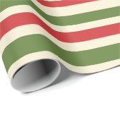 Variabele Stripe-kerstpatronen rode groene crème Cadeaupapier (Rol Hoek)