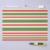 Variabele Stripe-kerstpatronen rode groene crème Tissuepapier (Craft)