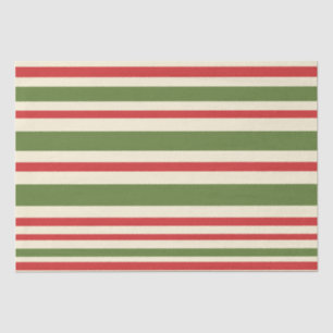 Variabele Stripe-kerstpatronen rode groene crème Tissuepapier