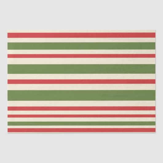 Variabele Stripe-kerstpatronen rode groene crème Tissuepapier (Voorkant)