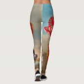  variabele Tulip Flowers in een landschap Leggings (Achterkant)