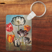 variabele Tulip Flowers in een landschap Sleutelhanger (Achterkant)