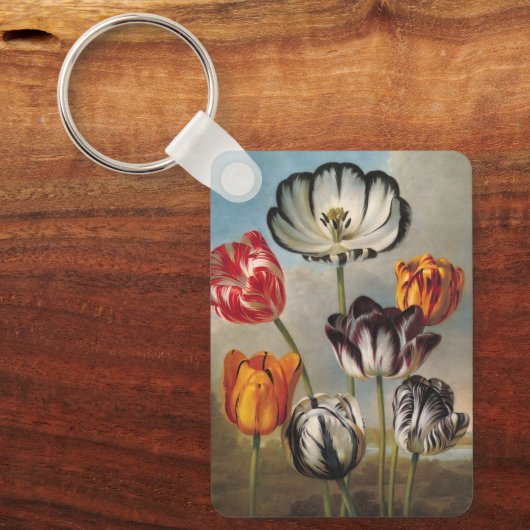 variabele Tulip Flowers in een landschap Sleutelhanger (Voorkant)