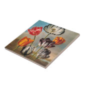  variabele Tulip Flowers in een landschap Tegeltje (Zijkant)