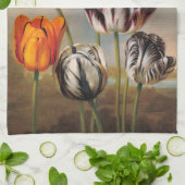  variabele Tulip Flowers in een landschap Theedoek (Gevouwen)